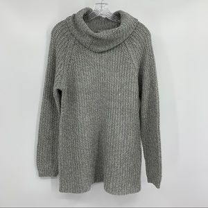 RD Style Sweater Cowl Neck Chunky Shaker Knit Gray Oversized Size M